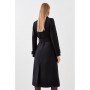 Black Italian Manteco Wool Stitch Detail Trench Coat