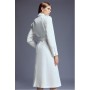 Tailored Compact Stretch High Neck Belted Midi Coat