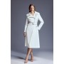 Tailored Compact Stretch High Neck Belted Midi Coat