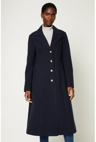 Twill Fit And Flare Coat