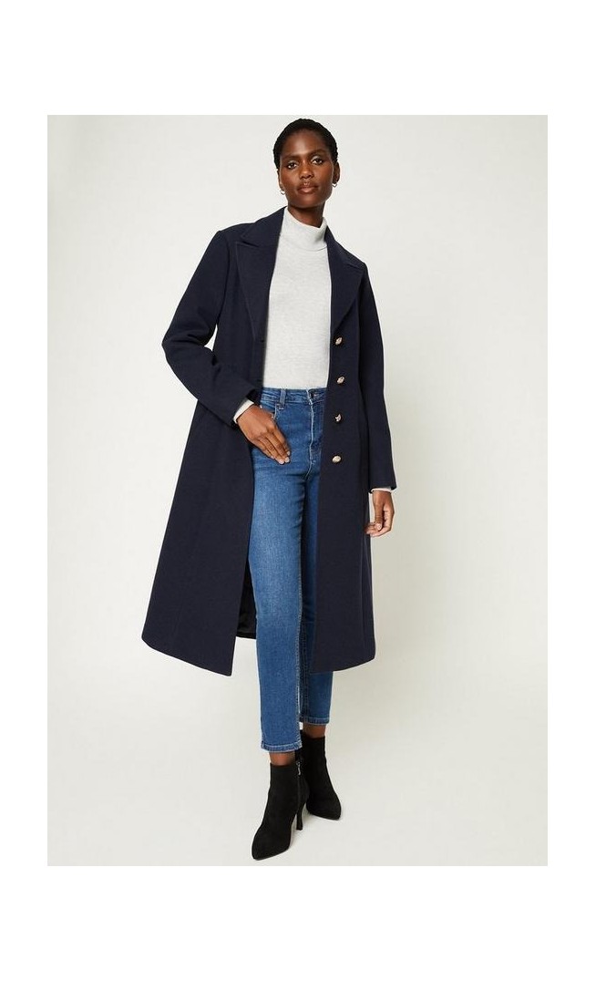 Twill Fit And Flare Coat