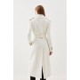 Ivory Italian Manteco Wool Strong Shoulder Coat