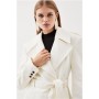 Ivory Italian Manteco Wool Strong Shoulder Coat