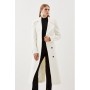 Ivory Italian Manteco Wool Strong Shoulder Coat