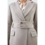 Italian Manteco Wool Mix Button Detail Belted Midi Coat