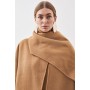 Tailored Double Faced Wool Scarf Neck Midi Coat