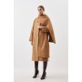 Tailored Double Faced Wool Scarf Neck Midi Coat