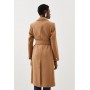 Italian Manteco Wool Mix Button Detail Belted Midi Coat