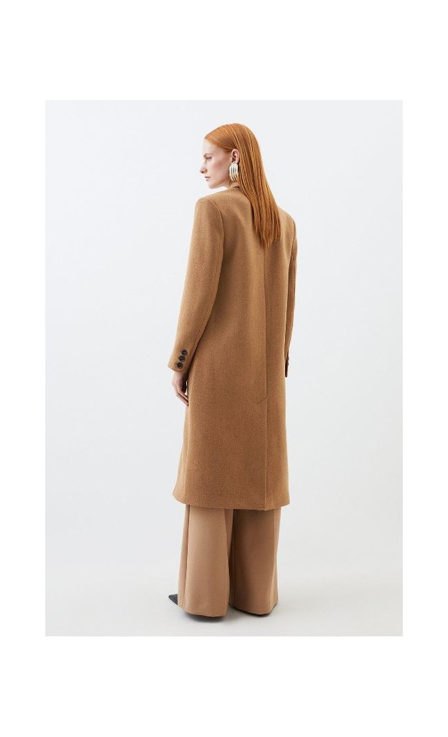 Italian Manteco Wool Mix Single Breasted Midi Coat