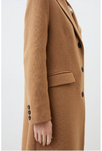 Italian Manteco Wool Mix Single Breasted Midi Coat