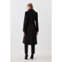 Italian Manteco Wool Mix Button Detail Belted Midi Coat