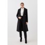 Italian Manteco Wool Mix Button Detail Belted Midi Coat