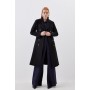 Italian Manteco Wool Mix Military Double Breasted Midi Coat