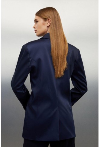 Tailored Satin Back Crepe Oversized Blazer