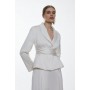 Satin Back Crepe Belted Wrap Jacket