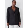 Plus Size Compact Stretch Tassel Sleeve Detail Blazer