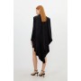 Tailored Polished Viscose Tuxedo Blazer Cape Dress