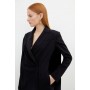 Tailored Polished Viscose Tuxedo Blazer Cape Dress