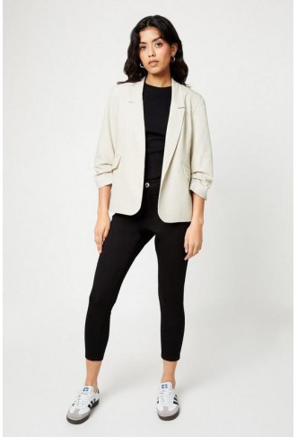 Petite Ruched Sleeve Blazer