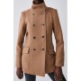 Camel Italian Manteco Wool Mix Double Breasted Short Formal Coat