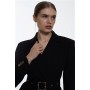 Structured Belted Wide Shoulder Blazer