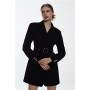 Structured Belted Wide Shoulder Blazer