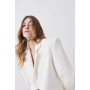 Compact Stretch Strong Shoulder Tailored Longline Blazer