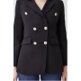 Stretch Cady Double Breasted Military Blazer