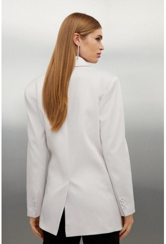 Tailored Satin Back Crepe Oversized Blazer