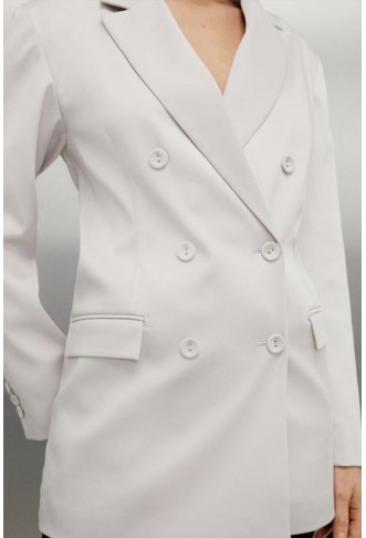 Tailored Satin Back Crepe Oversized Blazer