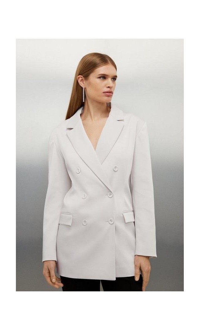 Tailored Satin Back Crepe Oversized Blazer