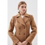 Italian Manteco Wool Mix Military Double Breasted Midi Coat