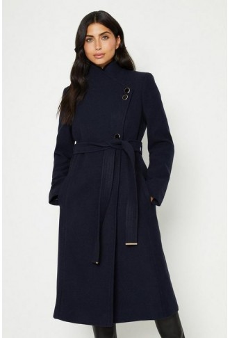 Button Detail Wrap Coat