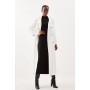 Compact Stretch Belted Double Breasted Maxi Tailored Coat