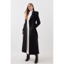 Black Lydia Millen Italian Manteco Wool Blend Belted Double Breasted Coat