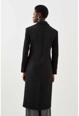 Italian Manteco Wool Mix Single Breasted Midi Coat