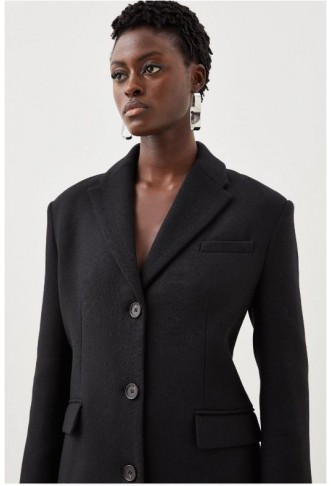 Italian Manteco Wool Mix Single Breasted Midi Coat