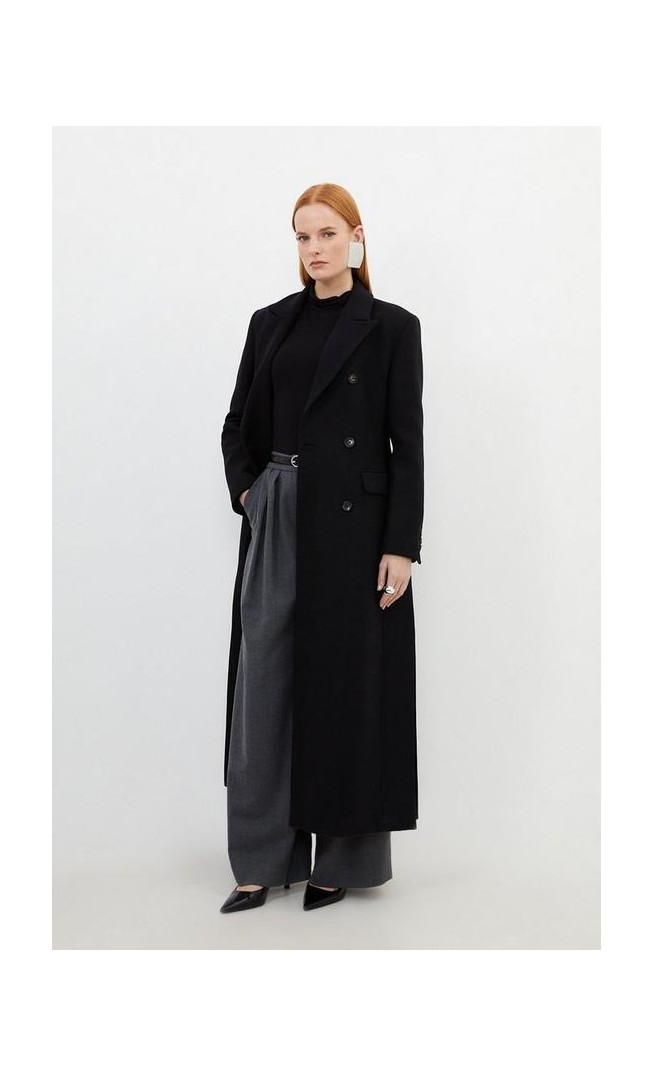 Italian Manteco Wool Maxi Double Breasted Tailored Coat