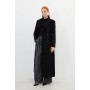 Italian Manteco Wool Maxi Double Breasted Tailored Coat