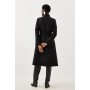 Italian Manteco Wool Button Detail Belted Midi Coat