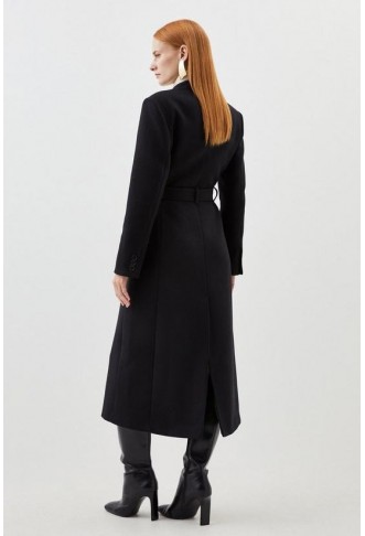 Italian Manteco Wool Belted Collared Coat