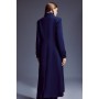 Compact Stretch Double Breasted Stitch Detail Maxi Coat