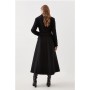 Italian Manteco Wool Blend Tailored Flared Skirt Midaxi Coat