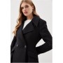 Italian Manteco Wool Blend Tailored Flared Skirt Midaxi Coat