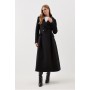 Italian Manteco Wool Blend Tailored Flared Skirt Midaxi Coat