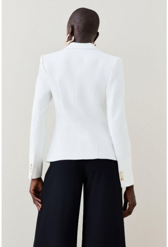 Ivory Tailored Button Military Blazer