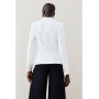 Ivory Tailored Button Military Blazer