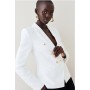 Ivory Tailored Button Military Blazer