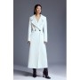 Compact Stretch Double Breasted Full Skirt Midi Coat