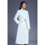 Ivory Italian Manteco Wool Forever Notch Neck Midi Coat